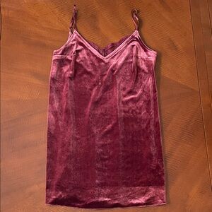 Abercrombie & Fitch Elegant Velvet Slip Dress in Rich Burgundy